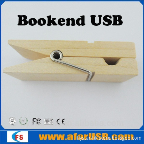 Cheap gift wood clamp usb flash drive Clip usb